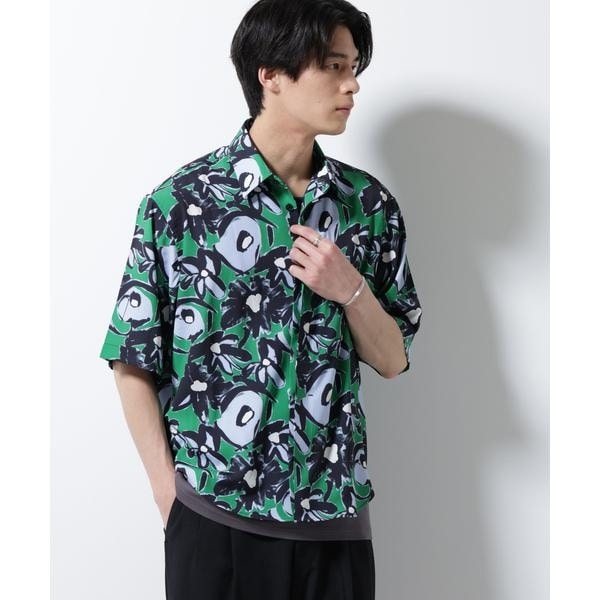 ナノユニバース（NANO universe）/総柄プリントシャツ