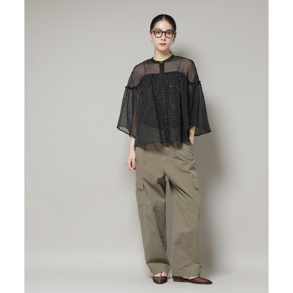 ナノユニバース（NANO universe）/グリッタードットギャザーブラウス