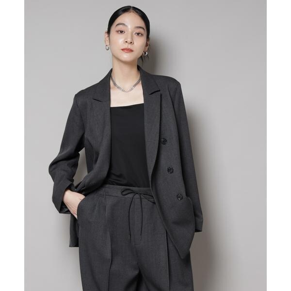 ナノユニバース（NANO universe）/ストレッチサージチェックダブルジャケット(セットアップ可)