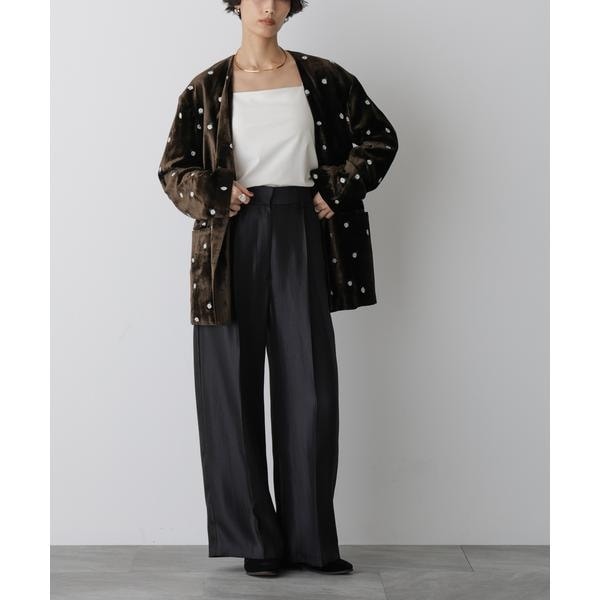 ナノユニバース（NANO universe）/「STEVELOUR」サテンタックワイドパンツ(セットアップ可)