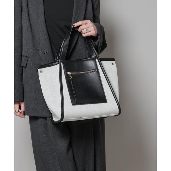 ナノユニバース（NANO universe）/キャンバス×フェイクレザーポケットバッグ