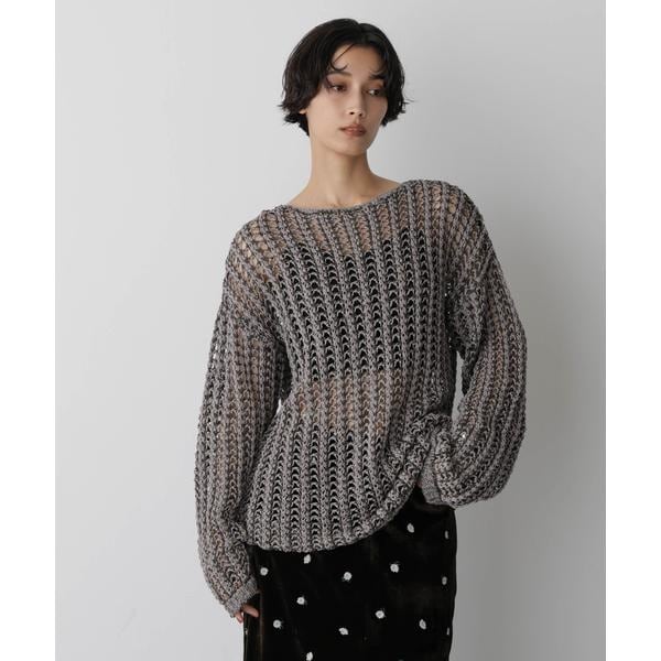 ナノユニバース（NANO universe）/「STEVELOUR」シャイニーレースニットトップス