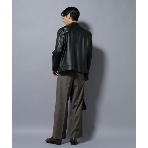 ナノユニバース（NANO universe）/ラムナッパレザーバンドカラーライダースジャケット_7