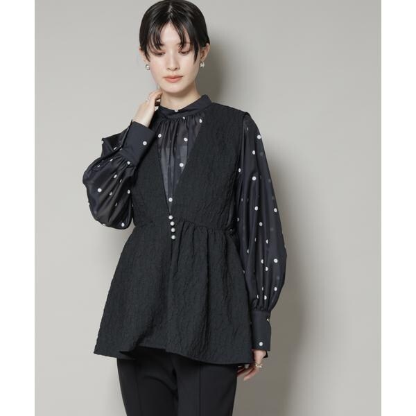 ナノユニバース（NANO universe）/troisiemechaco／PUFFY JACQUARD　ジレ