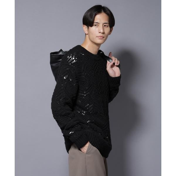 ナノユニバース（NANO universe）/透かし編み クルーネックニット