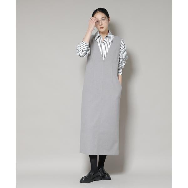 ナノユニバース（NANO universe）/ニードルジャージーVネックワンピース