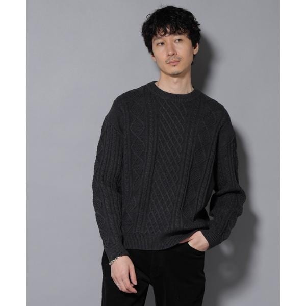 ナノユニバース（NANO universe）/コットンMIXバルキーケーブルニット