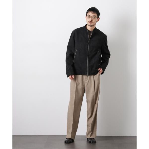 ナノユニバース（NANO universe）/フェイクスエードバンドカラーライダースジャケット_5