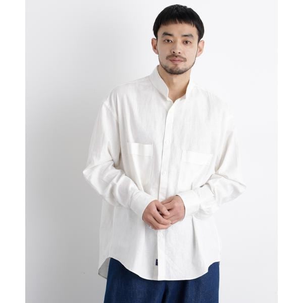 ナノユニバース（NANO universe）/「FRENCH LINEN」リネンコットンスタンドシャツ_1