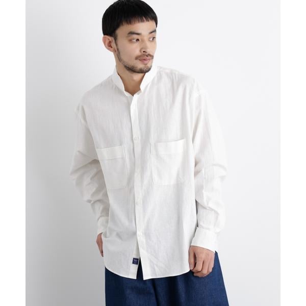 ナノユニバース（NANO universe）/「FRENCH LINEN」リネンコットンスタンドシャツ_4