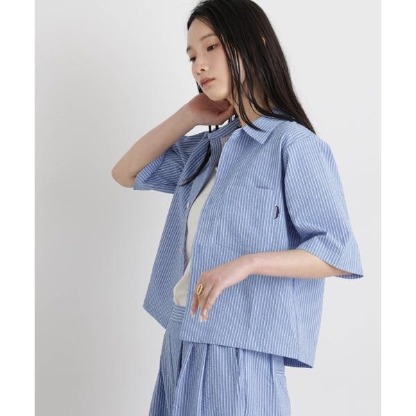 ナノユニバース（NANO universe）/THOUSAND MILE／SEERSUCKER STRIPE SHIRT(セットアップ可)