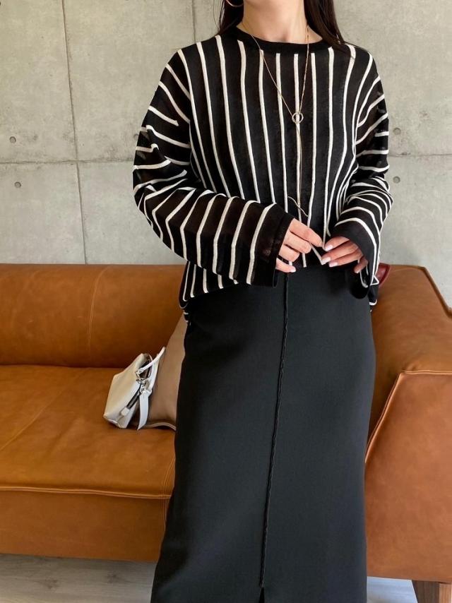 アル・ディ・ラ（AL DI LA）/ストライプシアーニット