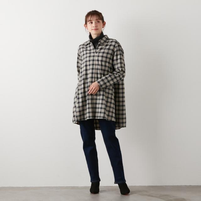 アル・ディ・ラ（AL DI LA）/スキッパーチェックブラウス