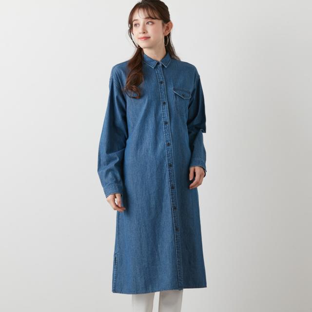 アル・ディ・ラ（AL DI LA）/[ 洗える ] ライトデニムロングブラウス