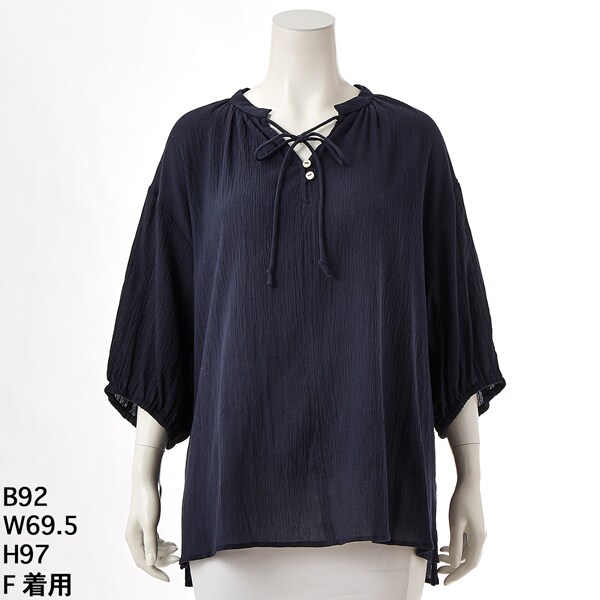 アル・ディ・ラ（AL DI LA）/[ 洗える ] コットンガーゼふんわりブラウス アル・ディ・ラ（AL DI LA）/[ 洗える ] コットンガーゼふんわり