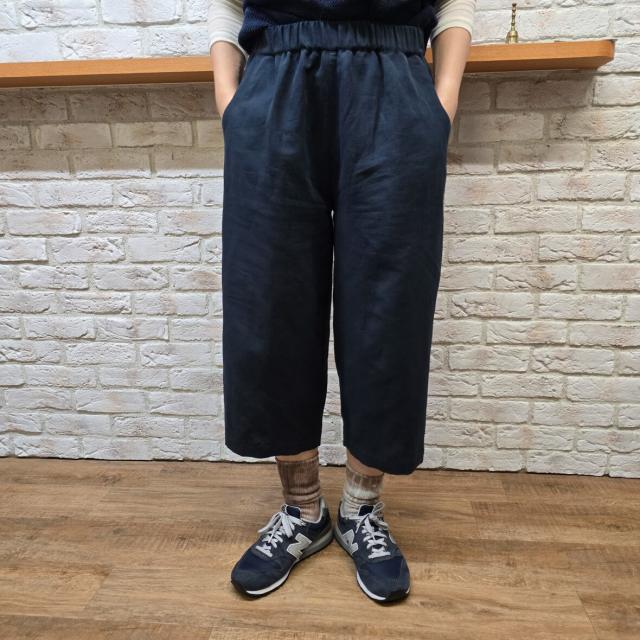 アル・ディ・ラ（AL DI LA）/綿麻ウエストゴムルーズパンツ　【日本製】