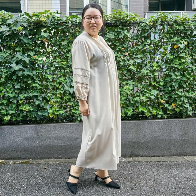 アル・ディ・ラ（AL DI LA）/［洗える］レース使いピンタックロング