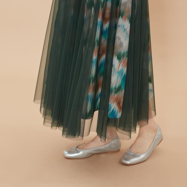 アル・ディ・ラ（AL DI LA）/チュール重ね幾何学柄スカート ウエスト総