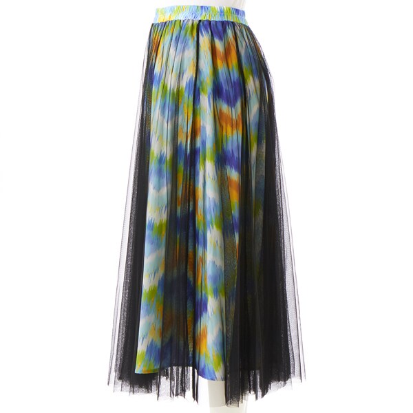 アル・ディ・ラ（AL DI LA）/チュール重ね幾何学柄スカート ウエスト総