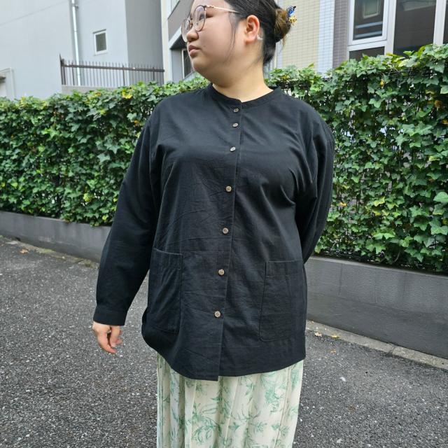 アル・ディ・ラ（AL DI LA）/[ 洗える ]  東炊き［天然染め］ポケット付きブラウス　【日本製】 アル・ディ・ラ（AL DI LA）/[ 洗える ] 東炊き［天然染め］ポケット