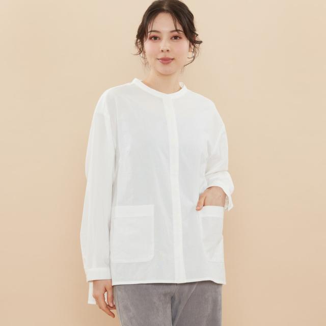 アル・ディ・ラ（AL DI LA）/[ 洗える ]  東炊き［天然染め］ポケット付きブラウス　【日本製】