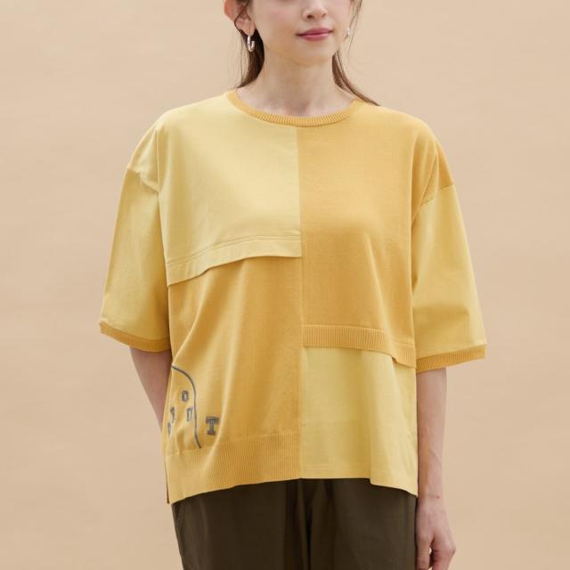 アル・ディ・ラ（AL DI LA）/パッチワーク刺繍入りサマーニット