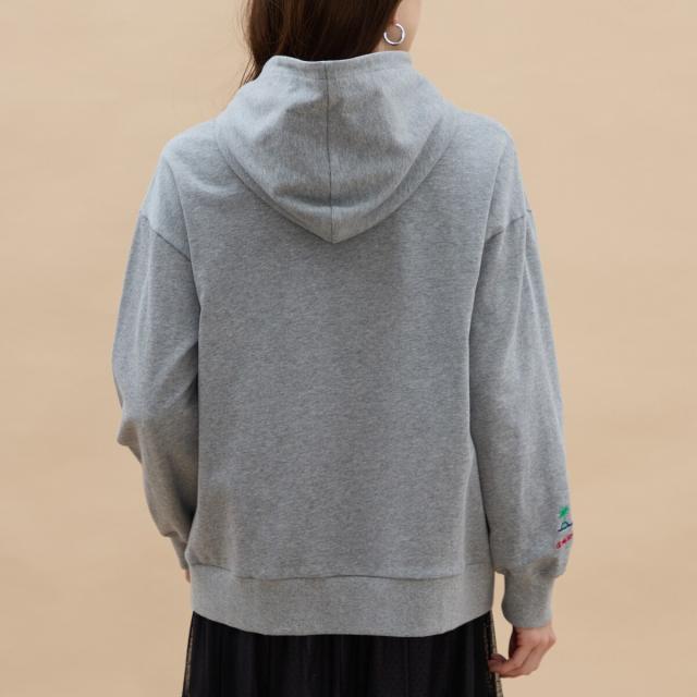 アル・ディ・ラ（AL DI LA）/ロゴ刺繍入りパーカー フロントファスナー