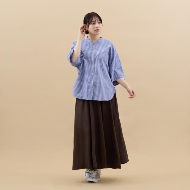アル・ディ・ラ（AL DI LA）/【洗える】風通しが良く、軽やかな麻レーヨンロングスカート_3