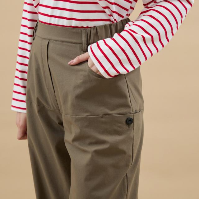 アル・ディ・ラ（AL DI LA）/COOLMAX 速乾 麻混 クールマックスゆったりテーパードパンツ アル・ディ・ラ（AL DI LA）/COOLMAX 速乾 麻混 クールマックス