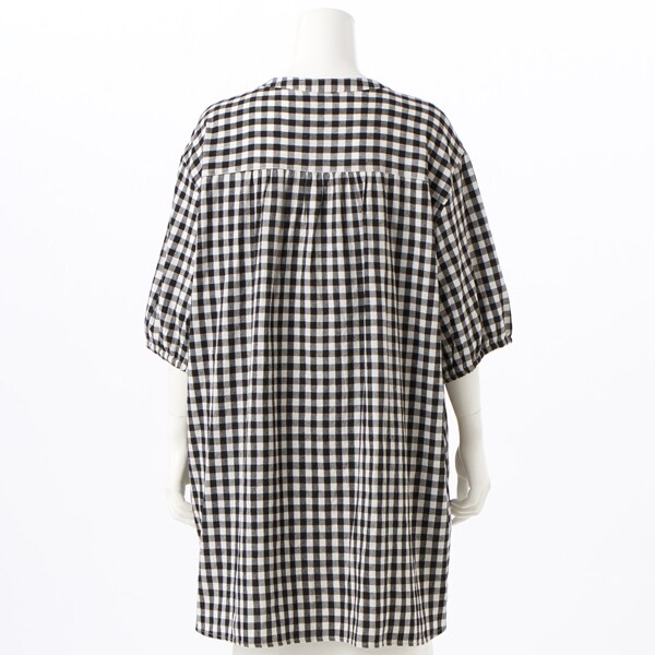 アル・ディ・ラ（AL DI LA）/【洗える】チェック柄フロントフリル