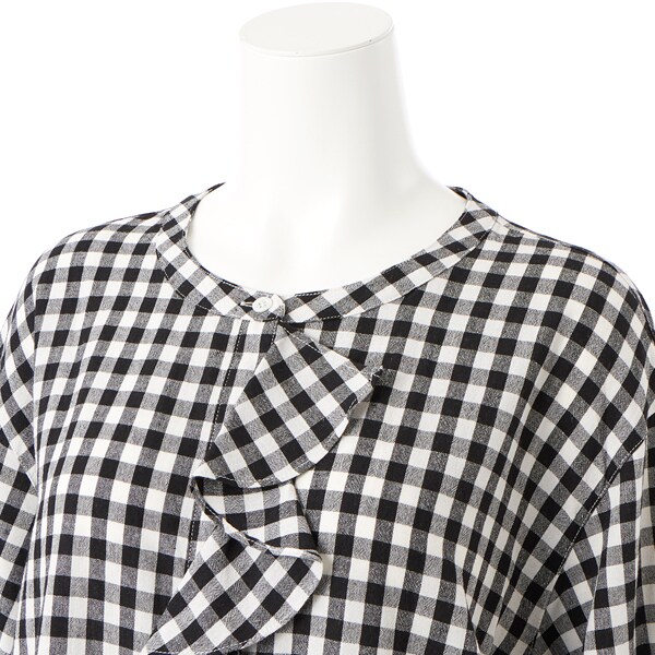 NEW】アル・ディ・ラ（AL DI LA）/【洗える】チェック柄フロントフリル