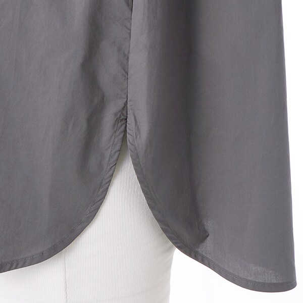 アル・ディ・ラ（AL DI LA）/袖刺繍入りノーカラーブラウス