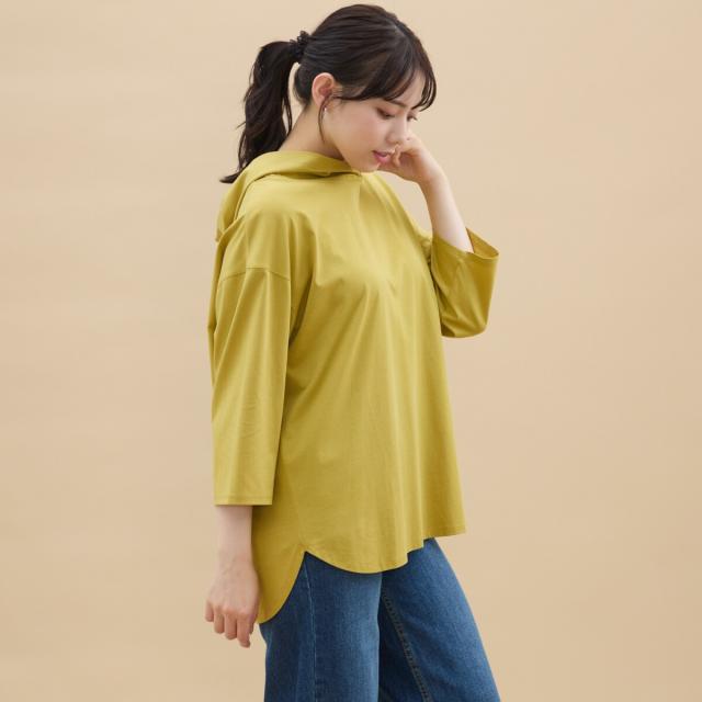 アル・ディ・ラ（AL DI LA）/【洗える】7分袖フード付きカットソー