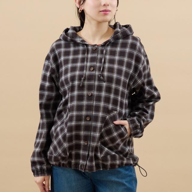 アル・ディ・ラ（AL DI LA）/【洗える】フード付きシャツジャケット