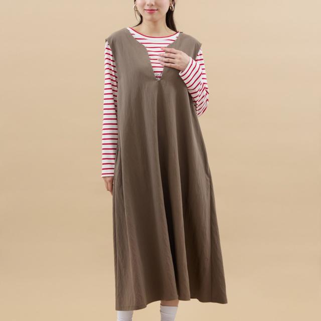 アル・ディ・ラ（AL DI LA）/変形ネックジャンパースカート