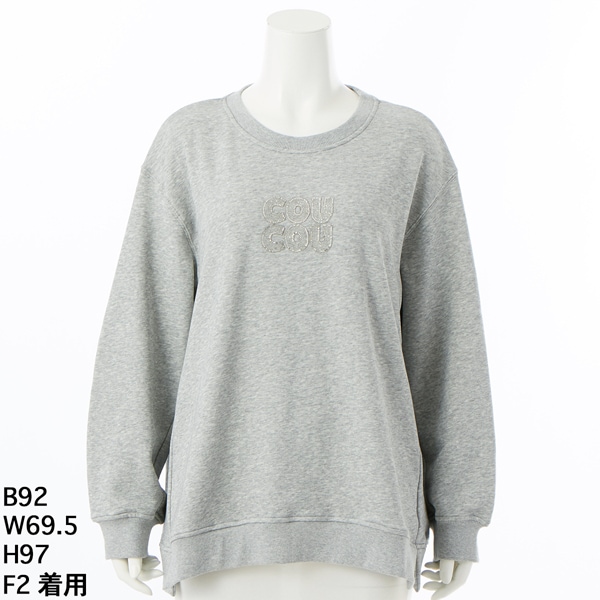 アル・ディ・ラ（AL DI LA）/【洗える】”COUCOU” ロゴビジュー裏毛プルオーバー