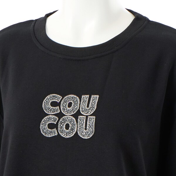 アル・ディ・ラ（AL DI LA）/【洗える】”COUCOU” ロゴビジュー裏毛プルオーバー