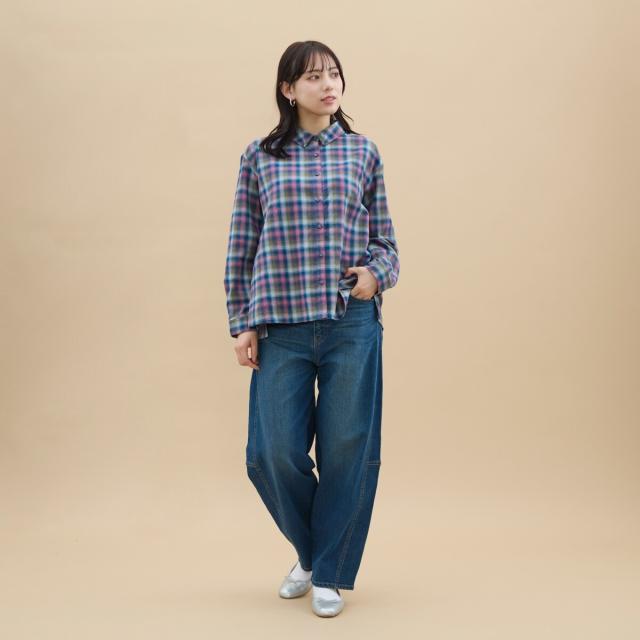 アル・ディ・ラ（AL DI LA）/【洗える】ビエラチェックブラウス