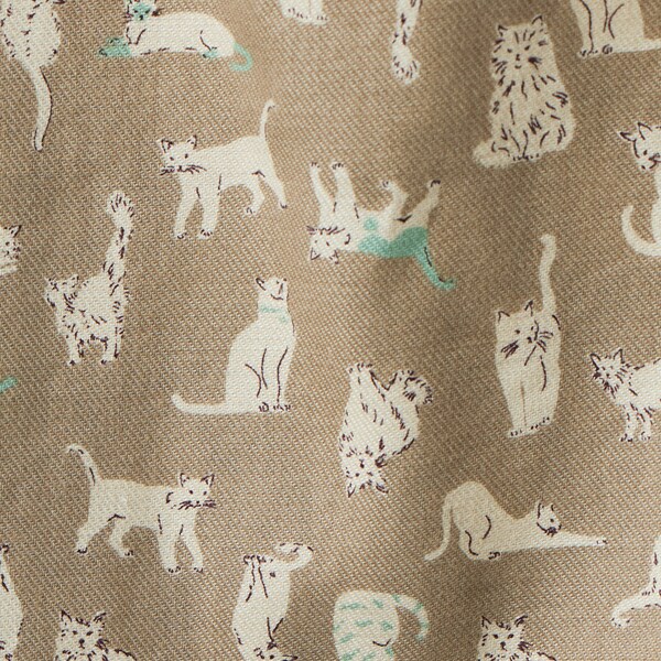 アル・ディ・ラ（AL DI LA）/猫柄ピンタックスクエアネックチュニック NEW】アル・ディ・ラ（AL DI LA）/猫柄ピンタックスクエアネックチュニック