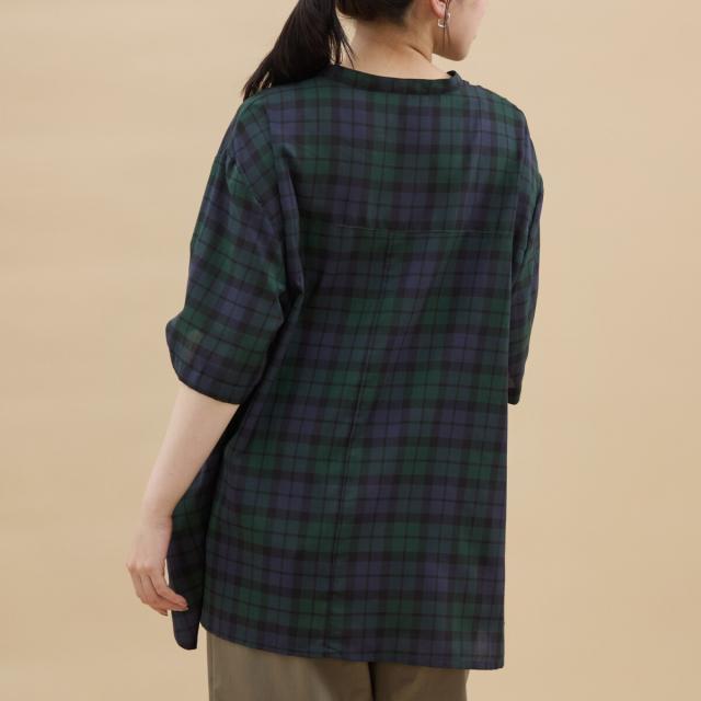 アル・ディ・ラ（AL DI LA）/【洗える】ギンガムスキッパーシャツ 【日本生地・日本縫製】_9