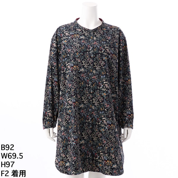 アル・ディ・ラ（AL DI LA）/【洗える】フォレスト柄コーデュロイチュニック