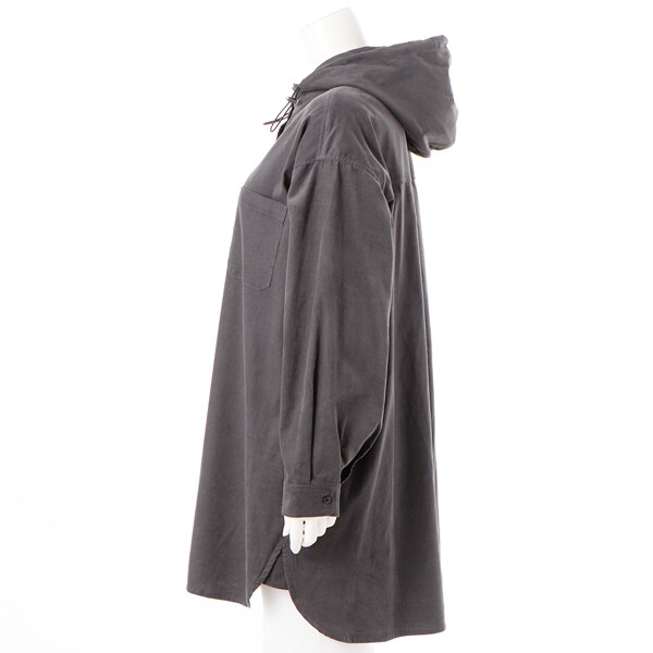 NEW】アル・ディ・ラ（AL DI LA）/コーデュロイフード付ロングシャツ