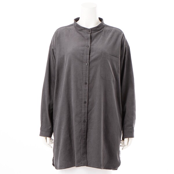 NEW】アル・ディ・ラ（AL DI LA）/コーデュロイフード付ロングシャツ