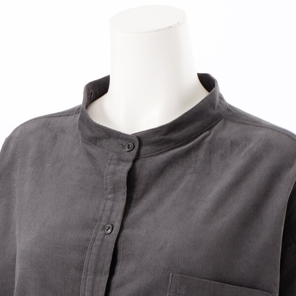 NEW】アル・ディ・ラ（AL DI LA）/コーデュロイフード付ロングシャツ