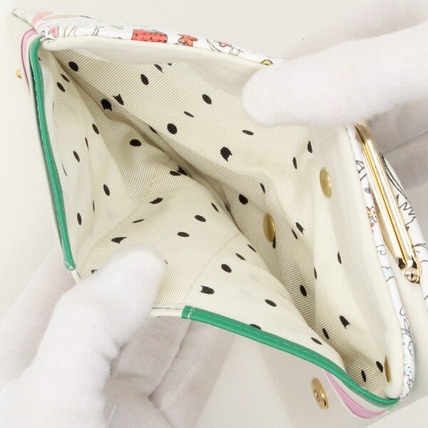 ツモリチサト キャリー 二つ折り財布 がま口 ナチュラルラブ ホワイト ナチュラルラブ 札がま口財布 ミニ財布 | ツモリチサト キャリー