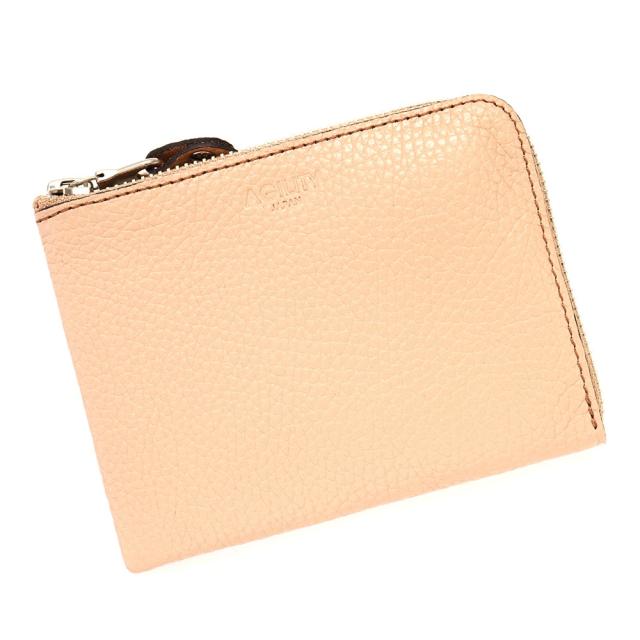 アジリティー アッファ/アリニエショート/イタリアンシュリンク(サンドベージュ)【薄型財布 スリット構造】AGILITY