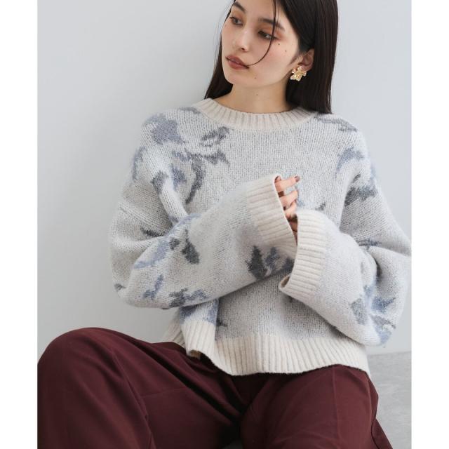 ビス（VIS）/フラワージャガードニットプルオーバー 6,589円