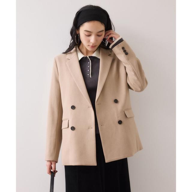 ビス（VIS）/【美easy】ウーリッシュダブルブレストテーラード 