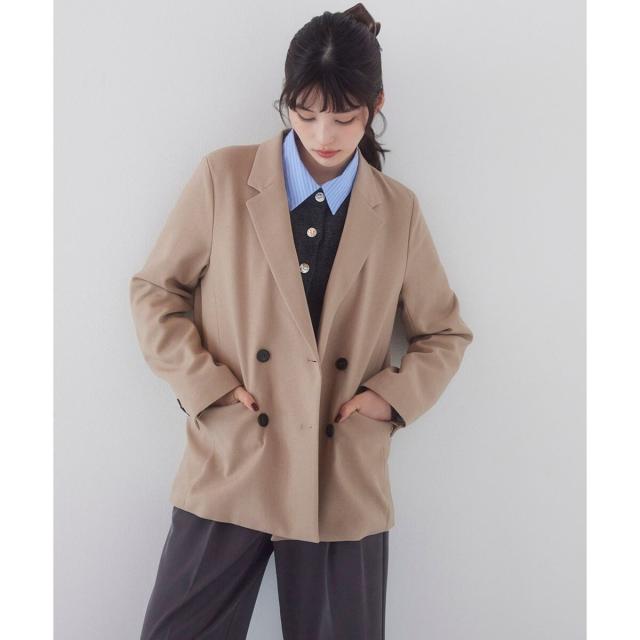 ビス（VIS）/【美easy】ウーリッシュダブルブレストテーラード