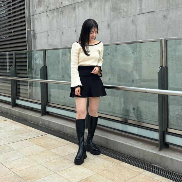 EVOL（EVOL）/【24秋冬新作】 2段ソール厚底ストレッチロングブーツ IX5496 EVOL（EVOL）/【24秋冬新作】 2段ソール厚底ストレッチロングブーツ